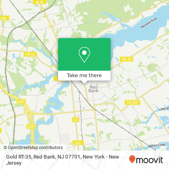 Mapa de Gold RT-35, Red Bank, NJ 07701