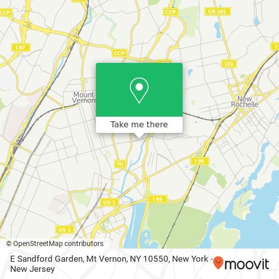 Mapa de E Sandford Garden, Mt Vernon, NY 10550