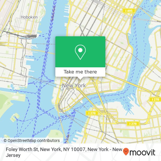 Foley Worth St, New York, NY 10007 map