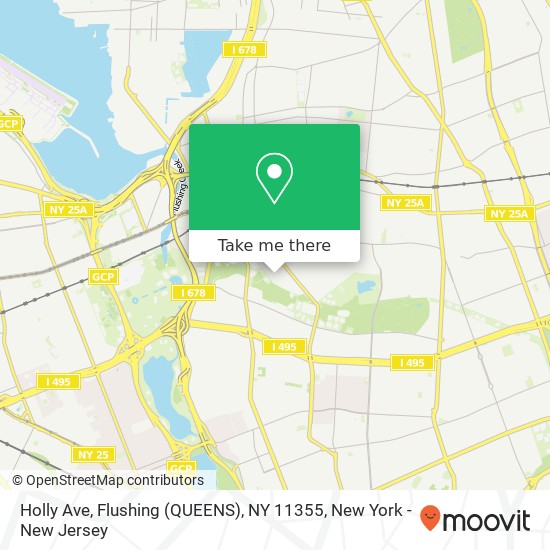 Mapa de Holly Ave, Flushing (QUEENS), NY 11355