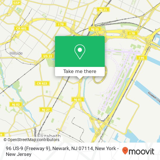 Mapa de 96 US-9 (Freeway 9), Newark, NJ 07114