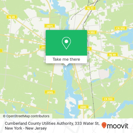 Mapa de Cumberland County Utilities Authority, 333 Water St