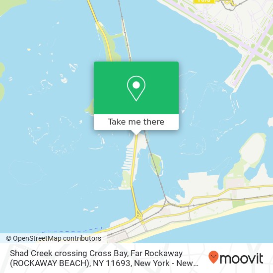 Shad Creek crossing Cross Bay, Far Rockaway (ROCKAWAY BEACH), NY 11693 map