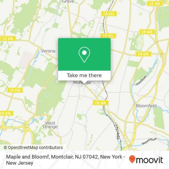 Mapa de Maple and Bloomf, Montclair, NJ 07042