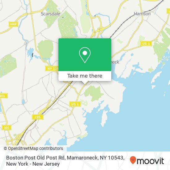 Mapa de Boston Post Old Post Rd, Mamaroneck, NY 10543