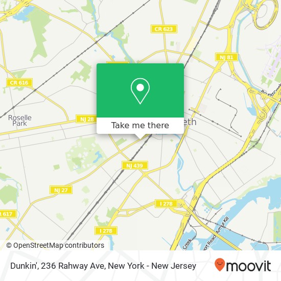 Mapa de Dunkin', 236 Rahway Ave