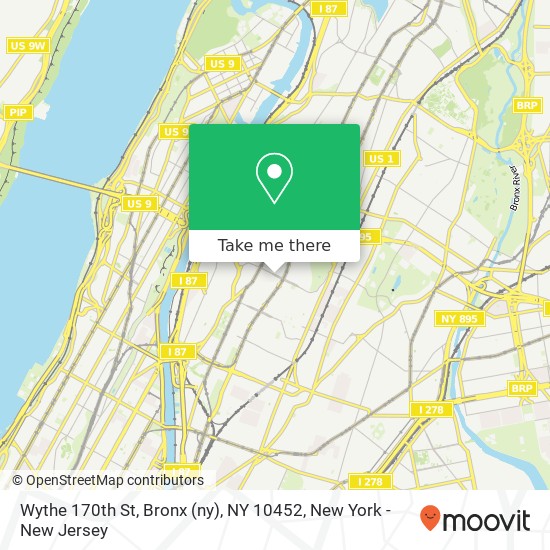 Mapa de Wythe 170th St, Bronx (ny), NY 10452