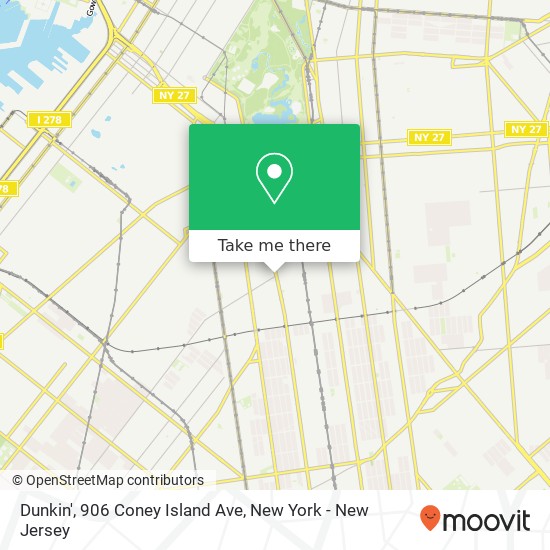 Mapa de Dunkin', 906 Coney Island Ave
