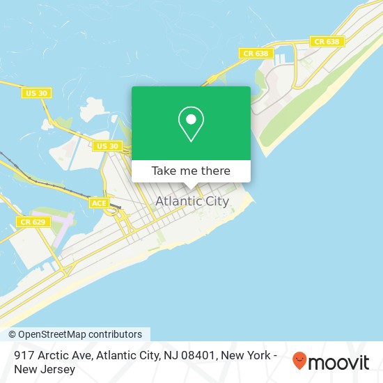 Mapa de 917 Arctic Ave, Atlantic City, NJ 08401