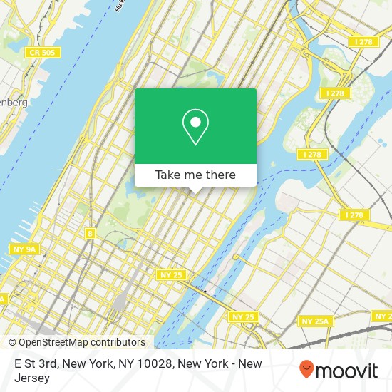 Mapa de E St 3rd, New York, NY 10028