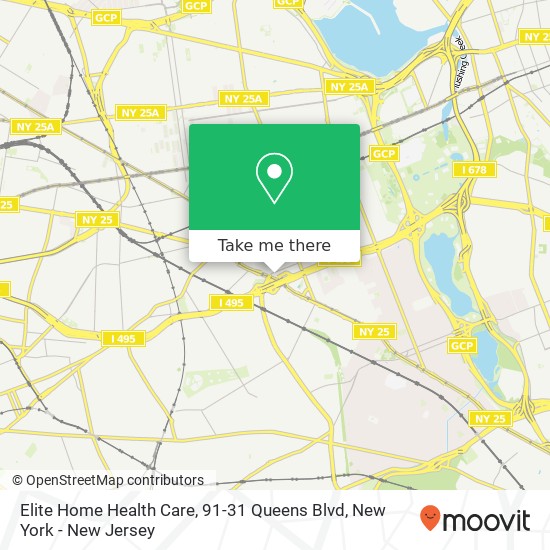 Elite Home Health Care, 91-31 Queens Blvd map