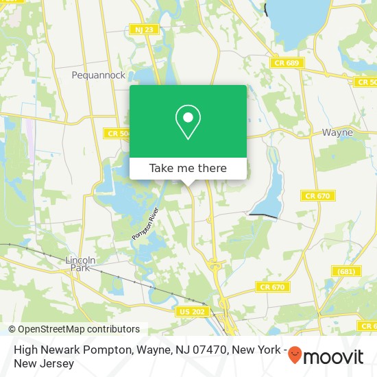 Mapa de High Newark Pompton, Wayne, NJ 07470