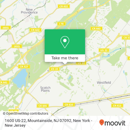 Mapa de 1600 US-22, Mountainside, NJ 07092