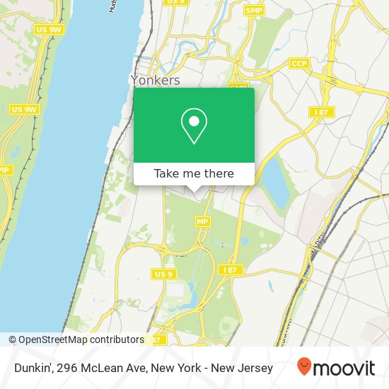 Mapa de Dunkin', 296 McLean Ave