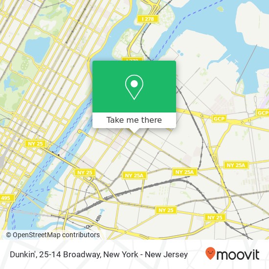 Mapa de Dunkin', 25-14 Broadway
