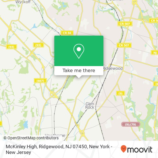 McKinley High, Ridgewood, NJ 07450 map