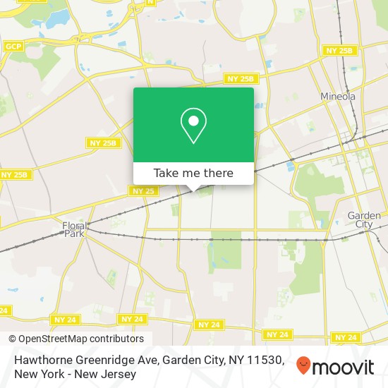 Mapa de Hawthorne Greenridge Ave, Garden City, NY 11530