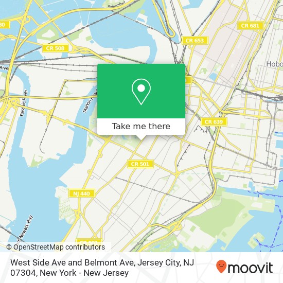 West Side Ave and Belmont Ave, Jersey City, NJ 07304 map