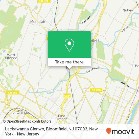 Mapa de Lackawanna Glenwo, Bloomfield, NJ 07003