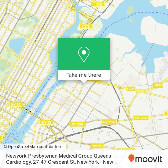 Mapa de Newyork-Presbyterian Medical Group Queens - Cardiology, 27-47 Crescent St