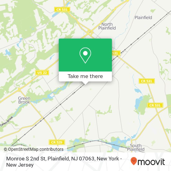 Mapa de Monroe S 2nd St, Plainfield, NJ 07063