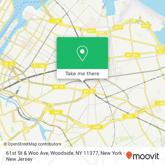 61st St & Woo Ave, Woodside, NY 11377 map