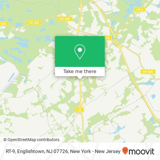 Mapa de RT-9, Englishtown, NJ 07726