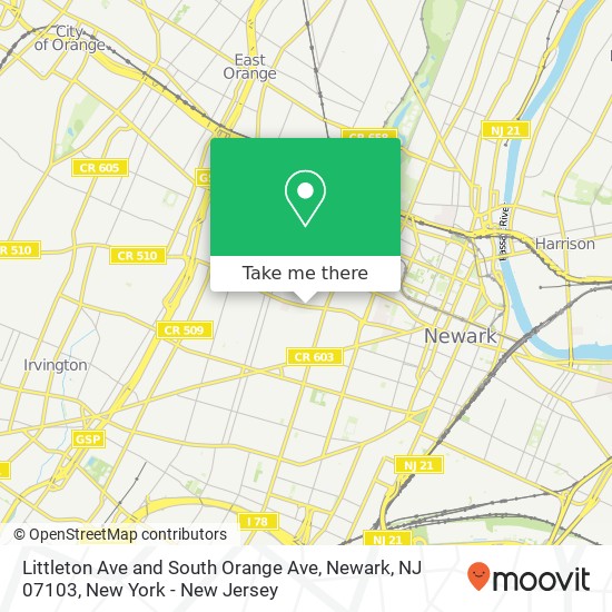 Mapa de Littleton Ave and South Orange Ave, Newark, NJ 07103