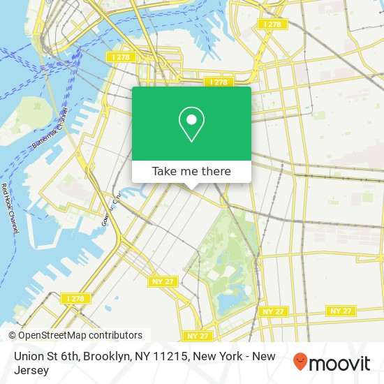 Mapa de Union St 6th, Brooklyn, NY 11215