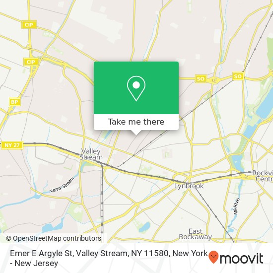 Mapa de Emer E Argyle St, Valley Stream, NY 11580