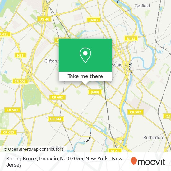 Mapa de Spring Brook, Passaic, NJ 07055