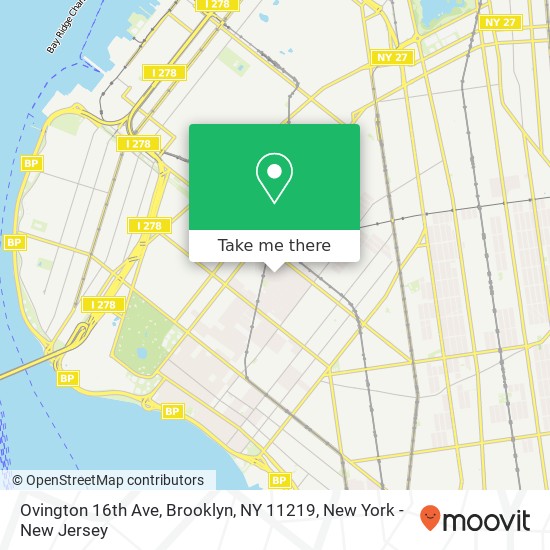 Ovington 16th Ave, Brooklyn, NY 11219 map