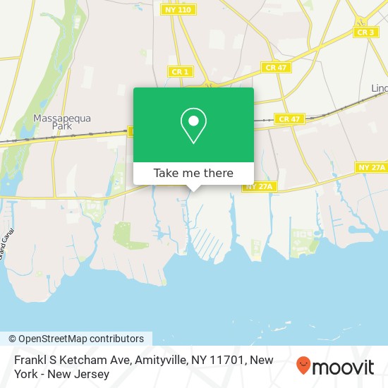 Mapa de Frankl S Ketcham Ave, Amityville, NY 11701