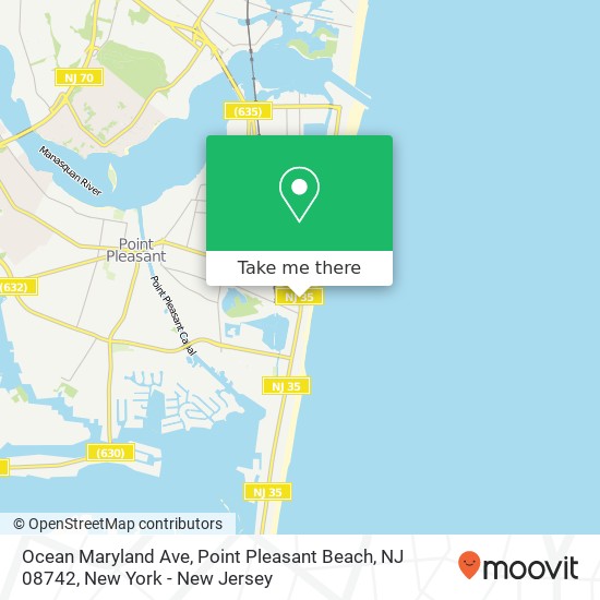 Mapa de Ocean Maryland Ave, Point Pleasant Beach, NJ 08742