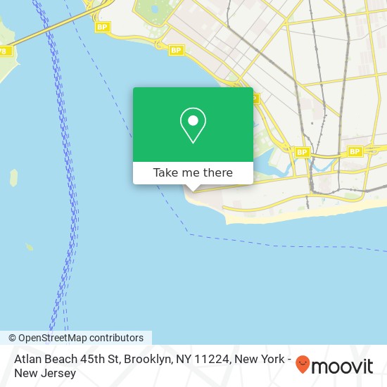 Mapa de Atlan Beach 45th St, Brooklyn, NY 11224