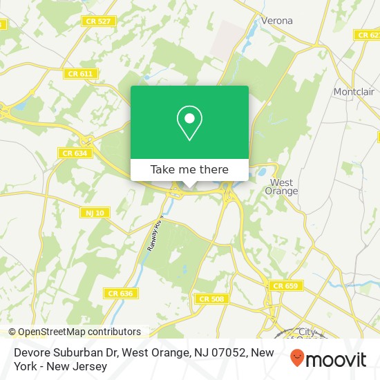 Mapa de Devore Suburban Dr, West Orange, NJ 07052