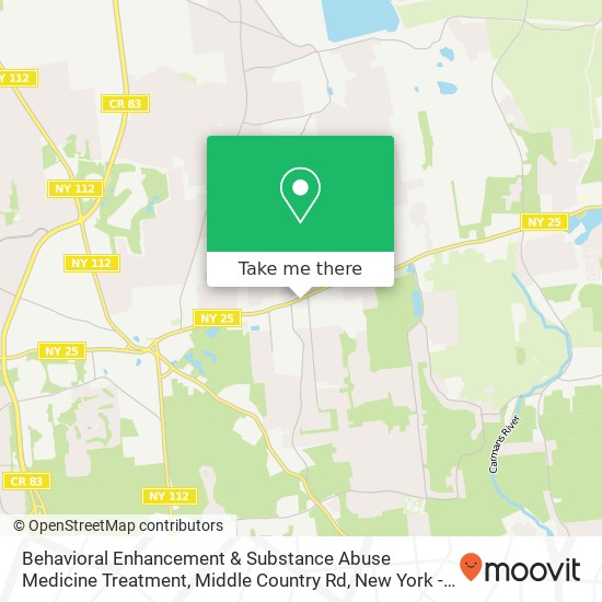 Behavioral Enhancement & Substance Abuse Medicine Treatment, Middle Country Rd map