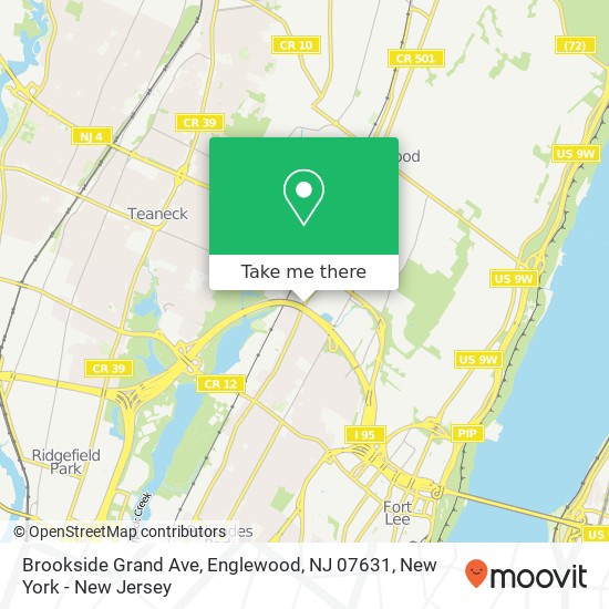 Mapa de Brookside Grand Ave, Englewood, NJ 07631