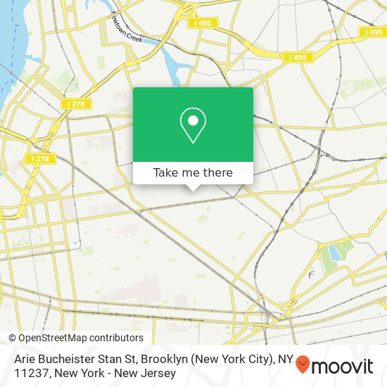 Mapa de Arie Bucheister Stan St, Brooklyn (New York City), NY 11237