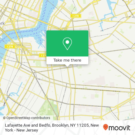 Mapa de Lafayette Ave and Bedfo, Brooklyn, NY 11205