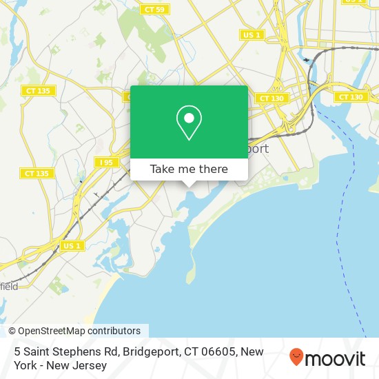 Mapa de 5 Saint Stephens Rd, Bridgeport, CT 06605