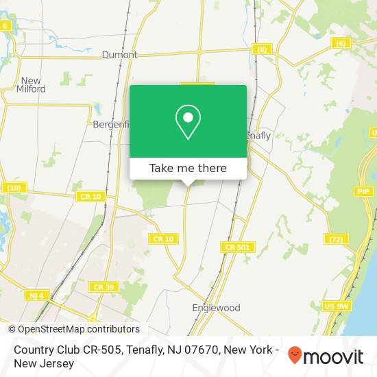 Country Club CR-505, Tenafly, NJ 07670 map