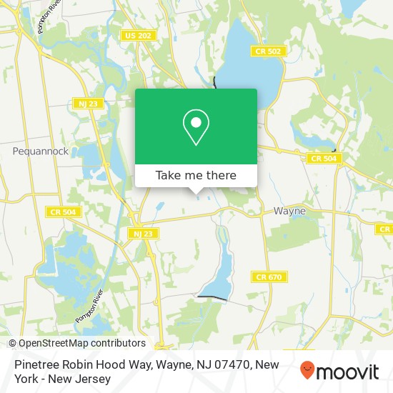 Mapa de Pinetree Robin Hood Way, Wayne, NJ 07470