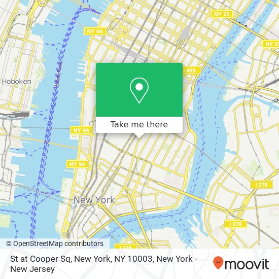 St at Cooper Sq, New York, NY 10003 map