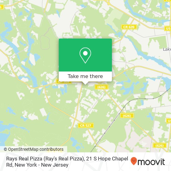 Mapa de Rays Real Pizza (Ray's Real Pizza), 21 S Hope Chapel Rd