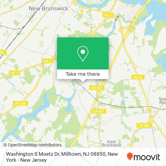 Mapa de Washington S Moetz Dr, Milltown, NJ 08850