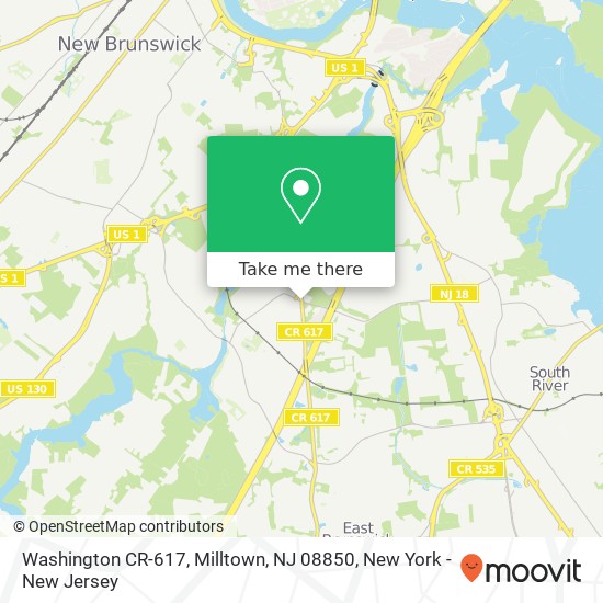 Mapa de Washington CR-617, Milltown, NJ 08850