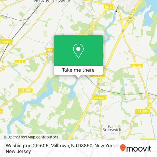 Mapa de Washington CR-606, Milltown, NJ 08850