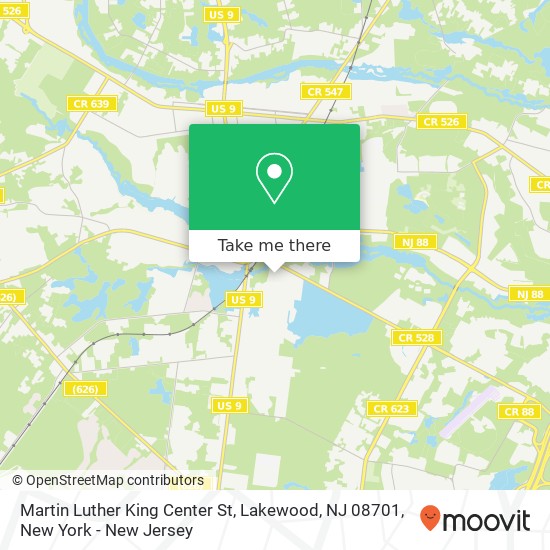 Mapa de Martin Luther King Center St, Lakewood, NJ 08701