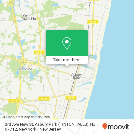 3rd Ave New St, Asbury Park (TINTON FALLS), NJ 07712 map